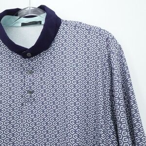 Greyson Shirt Mens XXL Gray Geometric Golf Polo Performance Stretch Performance